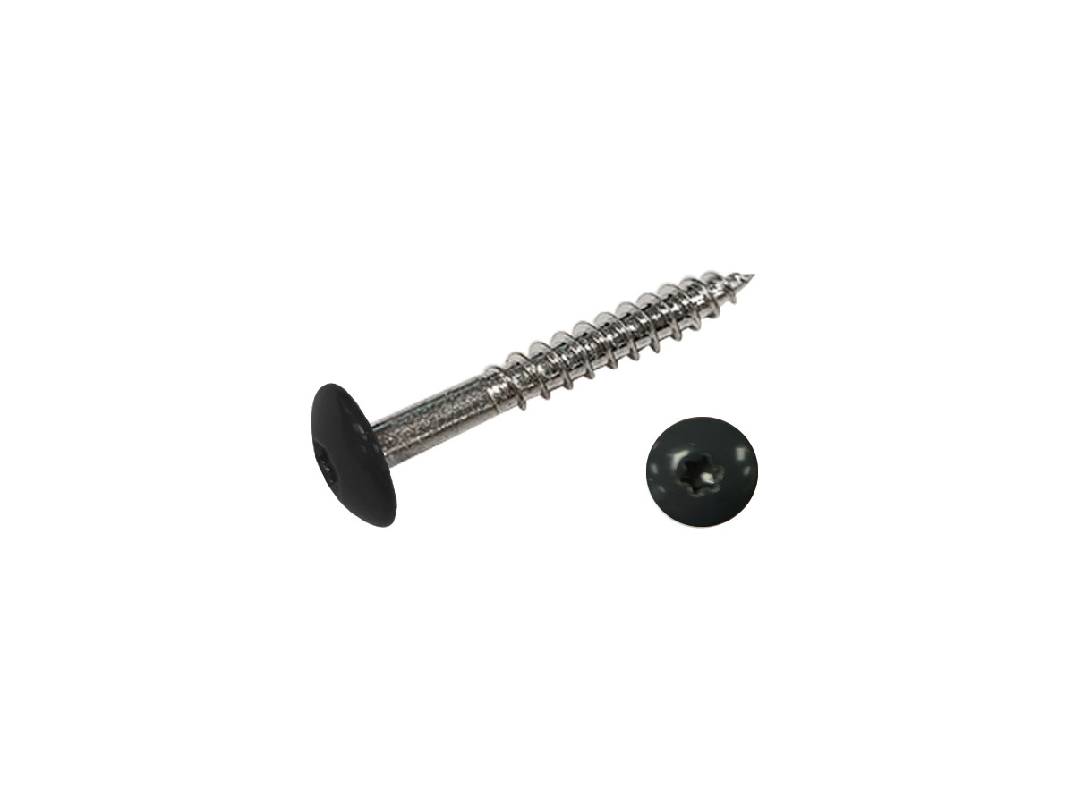 RVS HPL schroef, RAL 9005, 4.8x50mm (100 stuks)